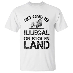 Native American Buffalo Graphic T Shirt No One Is Illegal On Stolen Land