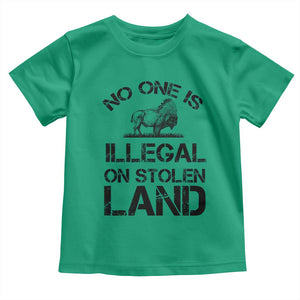 Native American Buffalo Graphic Toddler T Shirt No One Is Illegal On Stolen Land