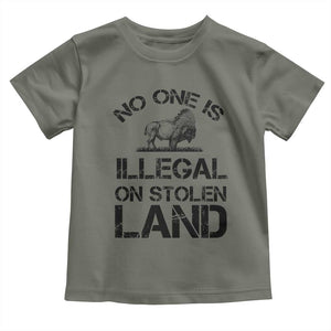 Native American Buffalo Graphic Toddler T Shirt No One Is Illegal On Stolen Land