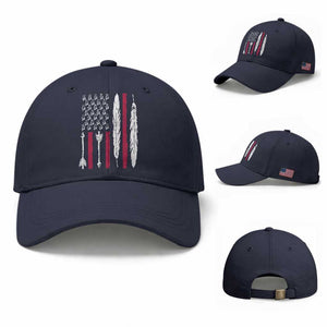 Vintage Native American Flag Baseball Cap Dreamcatcher And Feather Graphic