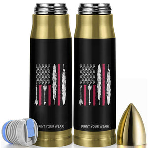 Vintage Native American Flag Bullet Tumbler Dreamcatcher And Feather Graphic