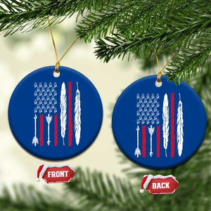 Vintage Native American Flag Ceramic Ornament Dreamcatcher And Feather Graphic