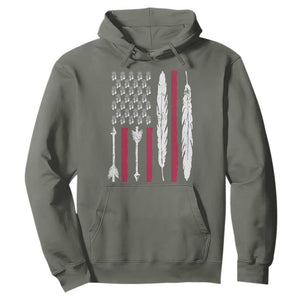 Vintage Native American Flag Hoodie Dreamcatcher And Feather Graphic