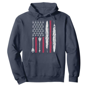 Vintage Native American Flag Hoodie Dreamcatcher And Feather Graphic