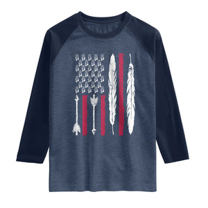 Vintage Native American Flag Raglan Shirt Dreamcatcher And Feather Graphic
