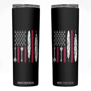 Vintage Native American Flag Skinny Tumbler Dreamcatcher And Feather Graphic