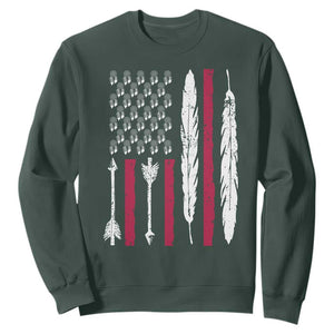 Vintage Native American Flag Sweatshirt Dreamcatcher And Feather Graphic