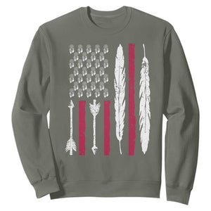 Vintage Native American Flag Sweatshirt Dreamcatcher And Feather Graphic