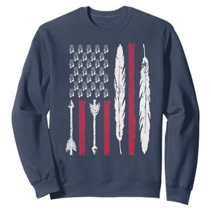 Vintage Native American Flag Sweatshirt Dreamcatcher And Feather Graphic