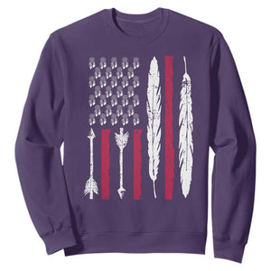 Vintage Native American Flag Sweatshirt Dreamcatcher And Feather Graphic