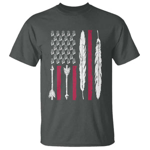 Vintage Native American Flag T Shirt Dreamcatcher And Feather Graphic