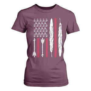 Vintage Native American Flag T Shirt For Women Dreamcatcher And Feather Graphic