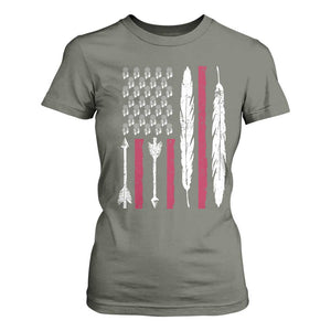 Vintage Native American Flag T Shirt For Women Dreamcatcher And Feather Graphic