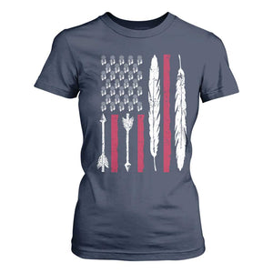 Vintage Native American Flag T Shirt For Women Dreamcatcher And Feather Graphic