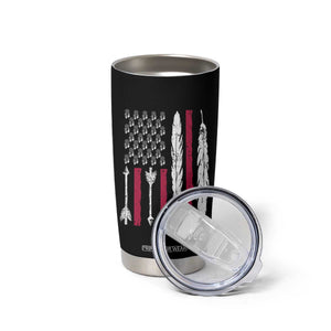 Vintage Native American Flag Tumbler Cup Dreamcatcher And Feather Graphic