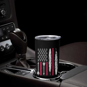 Vintage Native American Flag Tumbler Cup Dreamcatcher And Feather Graphic