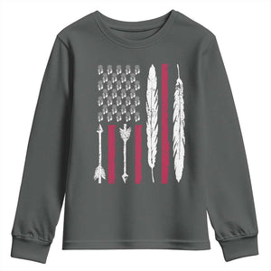 Vintage Native American Flag Youth Sweatshirt Dreamcatcher And Feather Graphic
