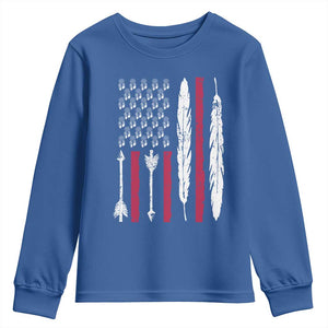 Vintage Native American Flag Youth Sweatshirt Dreamcatcher And Feather Graphic