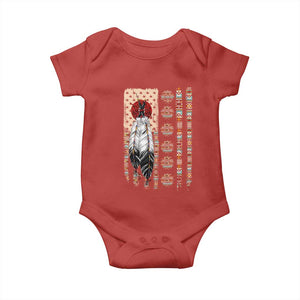 Proud Native American Flag Baby Onesie Tribal Sunflower Indigenous Peoples Day Gift