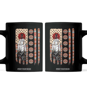 Proud Native American Flag Coffee Mug Tribal Sunflower Indigenous Peoples Day Gift