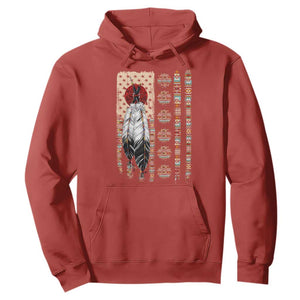 Proud Native American Flag Hoodie Tribal Sunflower Indigenous Peoples Day Gift