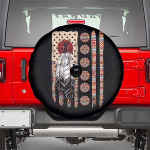 Proud Native American Flag Spare Tire Cover Tribal Sunflower Indigenous Peoples Day Gift