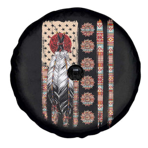 Proud Native American Flag Spare Tire Cover Tribal Sunflower Indigenous Peoples Day Gift