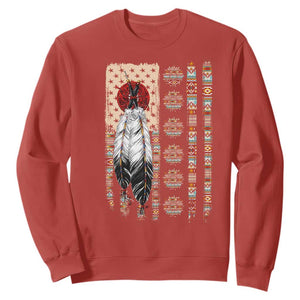 Proud Native American Flag Sweatshirt Tribal Sunflower Indigenous Peoples Day Gift