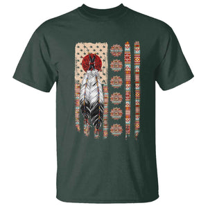 Proud Native American Flag T Shirt Tribal Sunflower Indigenous Peoples Day Gift