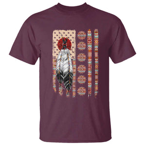 Proud Native American Flag T Shirt Tribal Sunflower Indigenous Peoples Day Gift