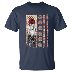 Proud Native American Flag T Shirt Tribal Sunflower Indigenous Peoples Day Gift