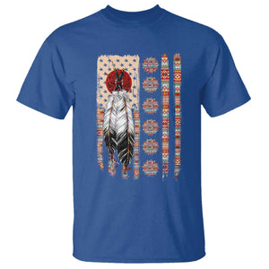 Proud Native American Flag T Shirt Tribal Sunflower Indigenous Peoples Day Gift