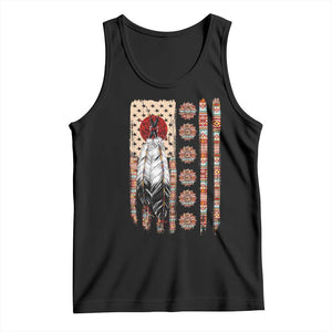 Proud Native American Flag Tank Top Tribal Sunflower Indigenous Peoples Day Gift