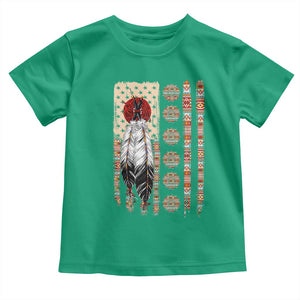Proud Native American Flag Toddler T Shirt Tribal Sunflower Indigenous Peoples Day Gift