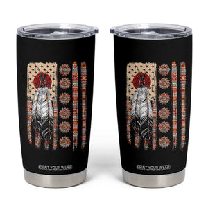 Proud Native American Flag Tumbler Cup Tribal Sunflower Indigenous Peoples Day Gift