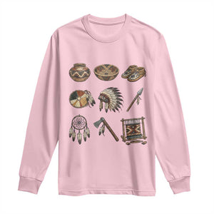 Indigenous Cultural Artifacts Long Sleeve Shirt Native American Heritage Graphic
