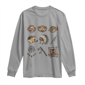 Indigenous Cultural Artifacts Long Sleeve Shirt Native American Heritage Graphic
