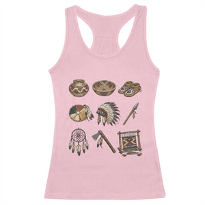 Indigenous Cultural Artifacts Racerback Tank Top Native American Heritage Graphic