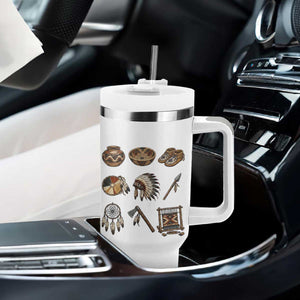 Indigenous Cultural Artifacts Tumbler With Handle Native American Heritage Graphic