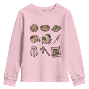 Indigenous Cultural Artifacts Youth Sweatshirt Native American Heritage Graphic