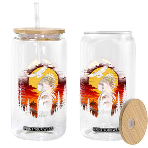 Vintage Native American Warrior Glass Can Indigenous Heritage Pride