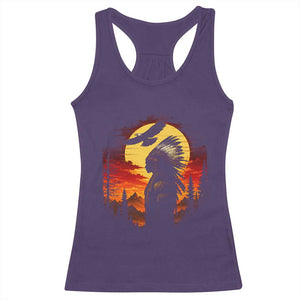 Vintage Native American Warrior Racerback Tank Top Indigenous Heritage Pride