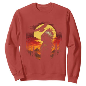 Vintage Native American Warrior Sweatshirt Indigenous Heritage Pride