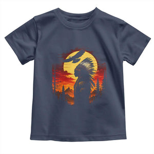 Vintage Native American Warrior Toddler T Shirt Indigenous Heritage Pride
