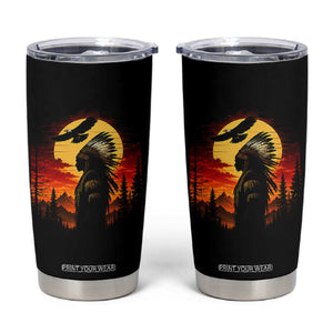 Vintage Native American Warrior Tumbler Cup Indigenous Heritage Pride