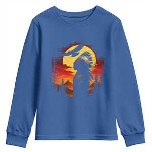 Vintage Native American Warrior Youth Sweatshirt Indigenous Heritage Pride