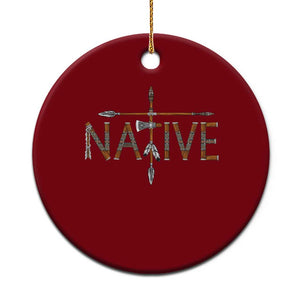 Western Style Tribal Feather Ceramic Ornament Vintage Boho Graphic