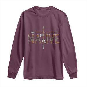 Western Style Tribal Feather Long Sleeve Shirt Vintage Boho Graphic