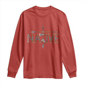 Western Style Tribal Feather Long Sleeve Shirt Vintage Boho Graphic