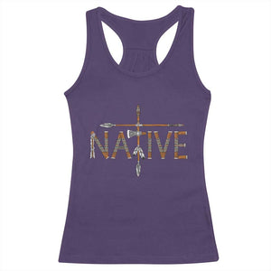 Western Style Tribal Feather Racerback Tank Top Vintage Boho Graphic